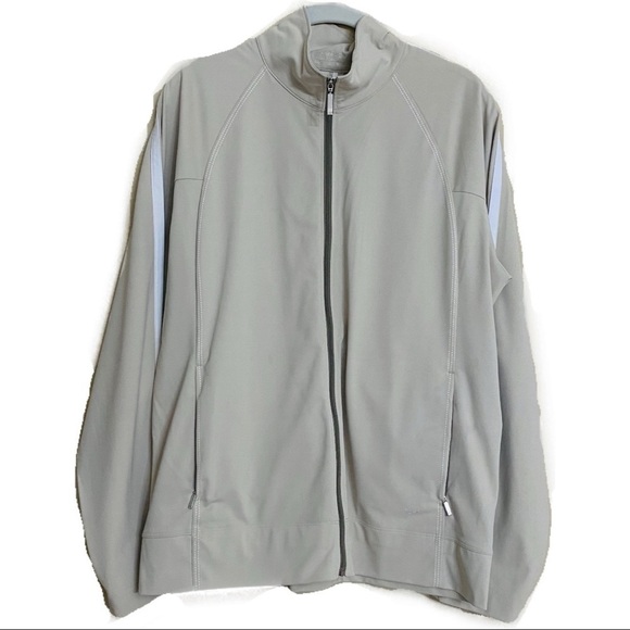 Nike GOLF Dry Fit Light Tan Full Zip Jacket Size L - Picture 1 of 14